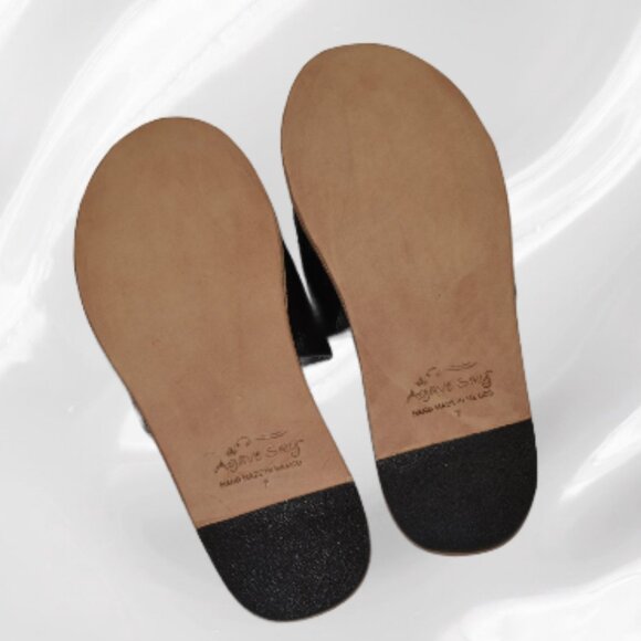 Agave Sky Nadia Hide Slide Salt Pepper Hair On Sandal, Size 7 - Picture 5 of 6